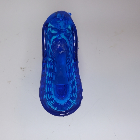 Cobalt blue hobnail slipper with cat head - Picture 6 of 9